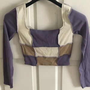 Color Block Crop Top